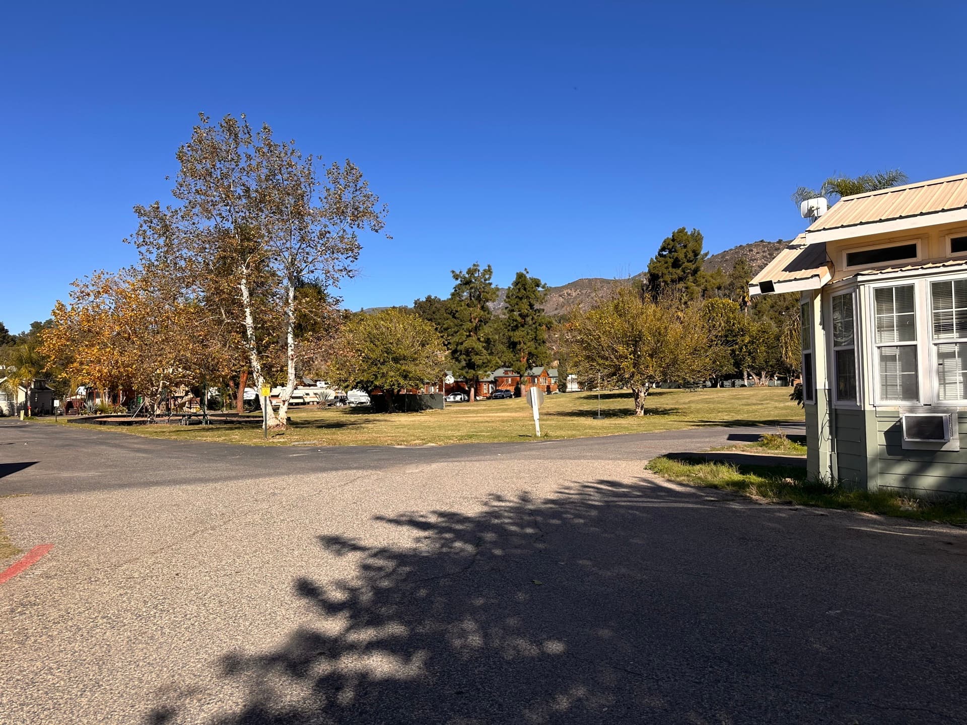 Paved road through Rancho Corrido RV Resort community